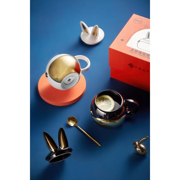 Ready To Ship In Stock Custom ceramic cute 3d animal face shaped coffee mugs for gift