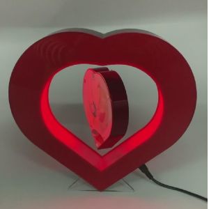 heart shape led light magnetic levitation floating pop photo frame display racks