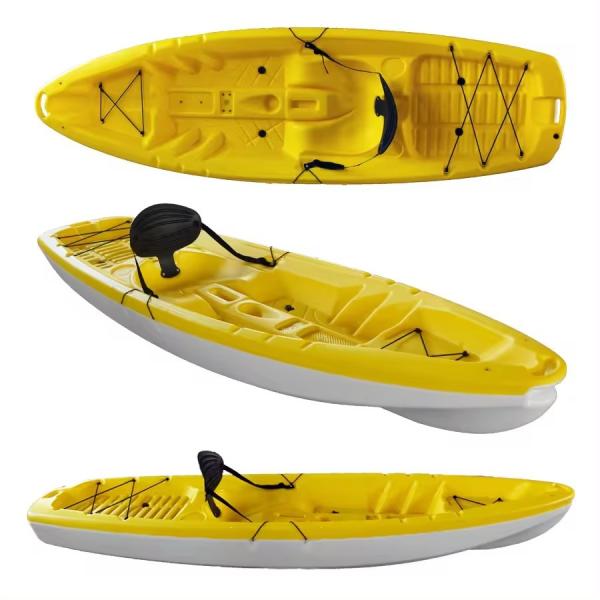 Quality Wholesale cheap single sit on top HDPE blow molded plastic fishing kayak with factory price wholesale