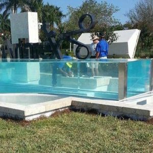 Custom Easy To Install Swimming Pool with Acrylic Window and Wood Plastic Board Color