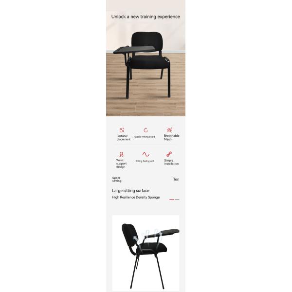 Staff Office Employee Chair Blue Fabric Training Chair with Writing Board