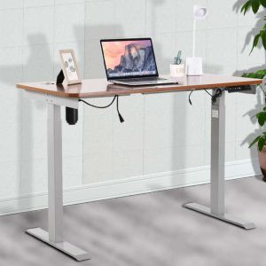 Brown 33.73lbs Electric Adjustable Computer Table / Study Computer Desk