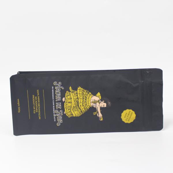 500g Flat Bottom Coffee Bean Packaging Bag Zip Top Customized Logo