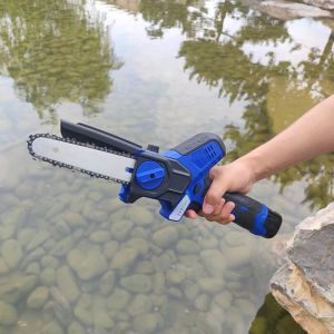 6'' 21V Battery Powered Handheld Mini Chainsaw Electric Tree Cutting Cordless