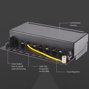 DESKTOP PATCH PANEL 8 PORT CAT5E CAT6 CAT6A SHILEDED 90 DEGREE TOP ENTRY PUNCH