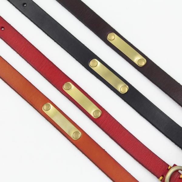 Handmade Stitching Dog Training Collar Copper Hardware First Layer Cowhide Collar Leather Dog Collar