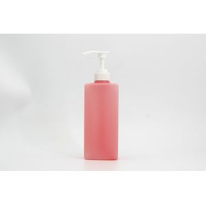Square Pink 500ml Shampoo Shower Bottle White Press Pump