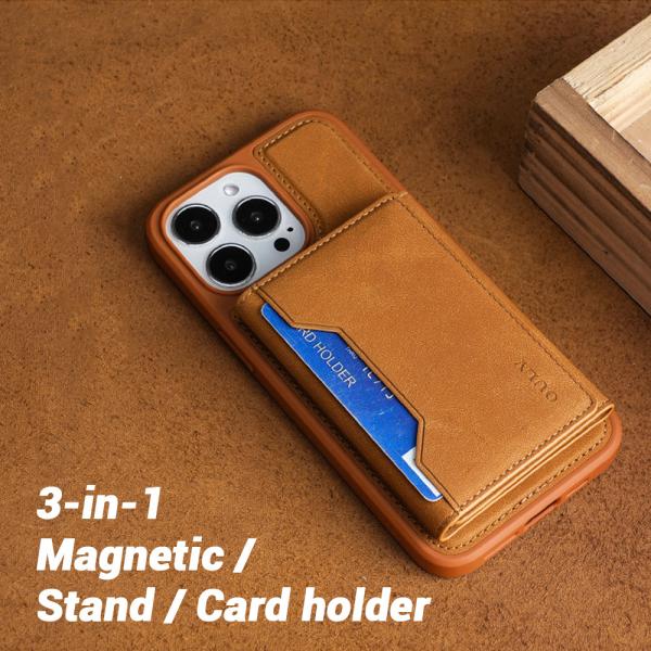 Custome Magsafe Leather Phone Wallet Shockproof For IPhone And Samsung