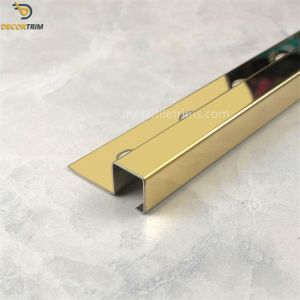 Custom Stainless Steel Tile Trim 10mm X 10mm High Gloss Gold Square External