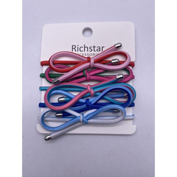 Quality Reusable Coloured Hair Elastics Ties Lightweight With Little Bow wholesale