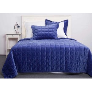 Cheap Solid Velvet Quilted Coverlet And Shams 3 Pcs Twin / Queen / King Size for sale