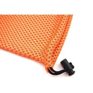 Durable Non Woven Mesh Drawstring Bags Folding Unisex Stuff Pack Range Green