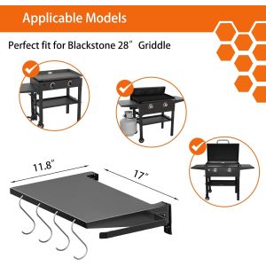 Foldable Griddle Side Shelf for Blackstone 28" Griddle, Griddle Accessories for