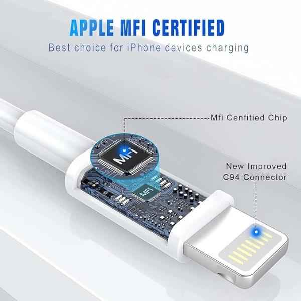 OEM 2.4A Usb 1m 3ft Data Transfer Cable For Iphone14 13 Pro 12 11