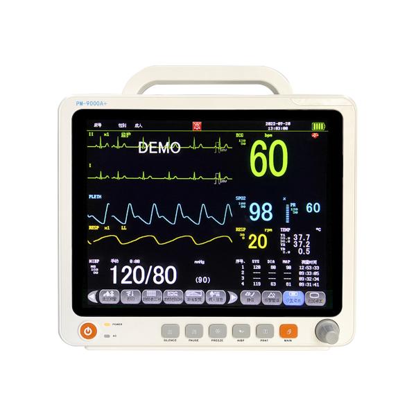 Cheap Portable 12.1 Inch Multi Parameter Patient Monitor with Touch Screen and Color LCD Display for ECG/HR/RESP/SPO2/NIBP/Temp Monitoring for sale