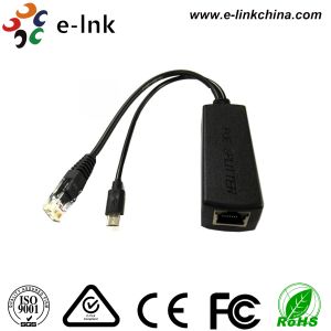 10/100/1000M Power Over Ethernet Injector 5V 2A PoE Splitter With Micro USB Port