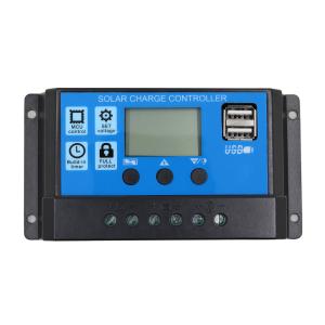 Cheap 10A/20A/30A/40A/50A/60A 12V 24V LCD Display Dual USB 5V Output Auto Solar Charge Controller PWM Controllers for sale