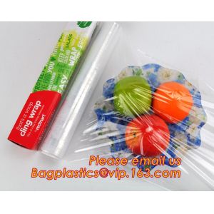 China Waterproof transparent pe pvc 12mic 30cm customized food wrap,China stretch cling wrap manufacturer pe food wrap with on sale