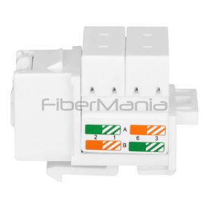 Slim Type White CAT.6 UTP Keystone Jack With Dust Cover Cabling Modular Jacks