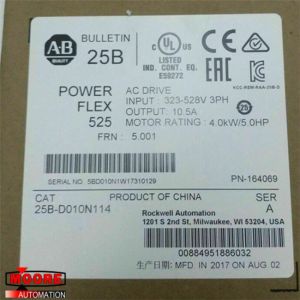 25B-D010N114 25B-D010N114  Allen Bradley  AB PowerFlex 525 Drive with Three Phase