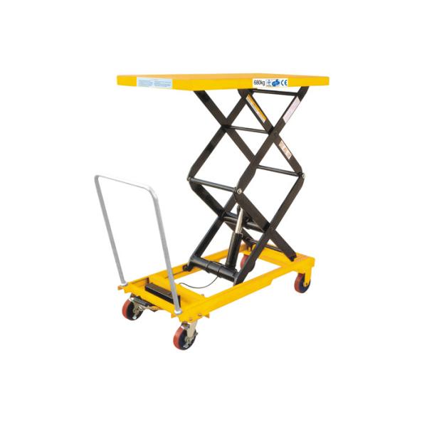 Double Manual Scissor Lift Table 1.3 Meter High Customized Color With Overload