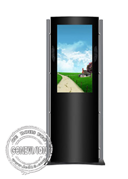 Indoor Free Standing Wifi Commercial Digital Signage Retail With Touch Screen , Black Case