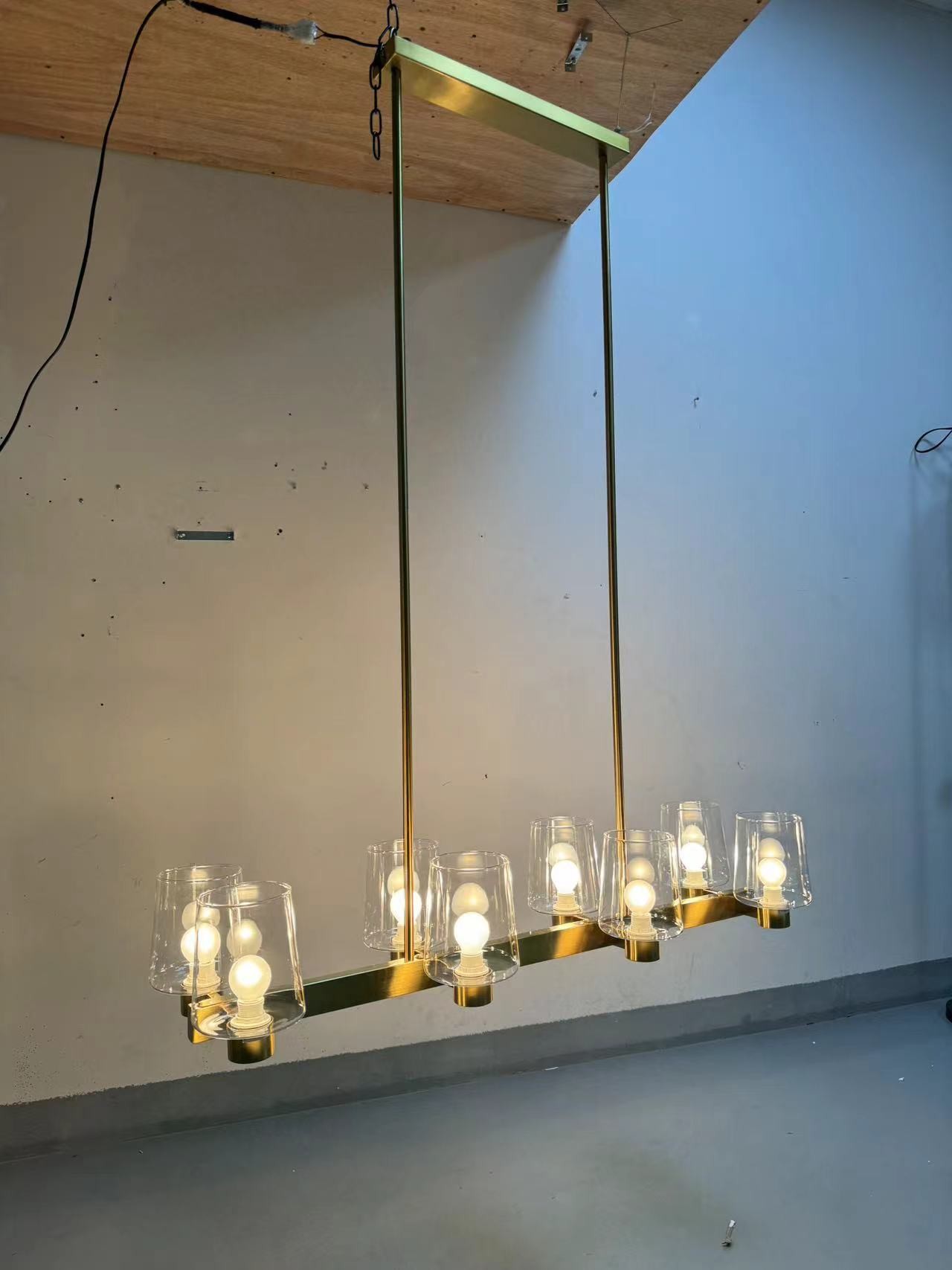 42in 8 Light Contemporary Gold Island Chandelier Lighting Home Foyer Entryway