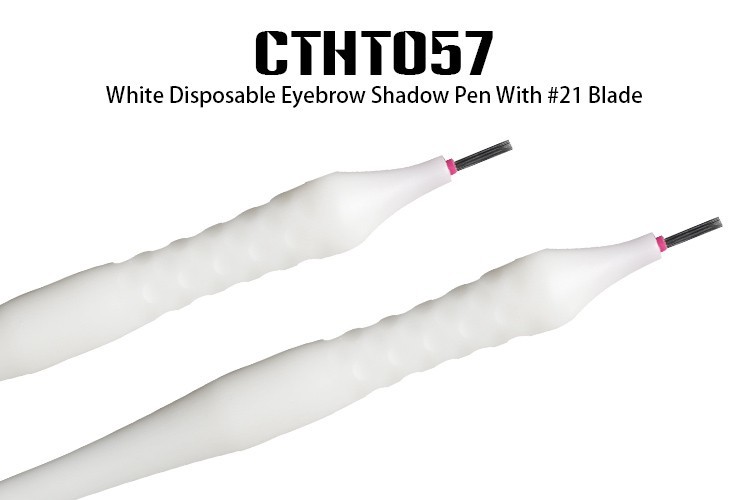 White Disposable Microblading Pen / Durable Permanent Makeup Manual Tattoo Pen
