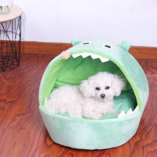 Amazon New Dog House Crocodile Winter Warm Small Dog Teddy Croc Cat Bed Dog House Pet Supplies Cat House