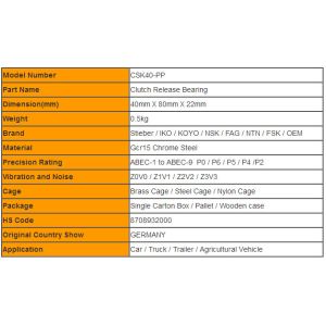 CSK40-PP Clutch Release Bearing Unidirection Bearings ABEC3 ABEC5