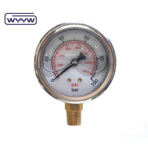 2.5" Glycerine Oil Filled Pressure Gauge , Lm Bar Pressure Gauge