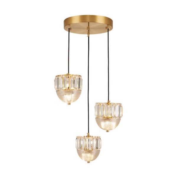 Quality Copper Transparent Crystal Pendant Light Modern G4 Light Source wholesale