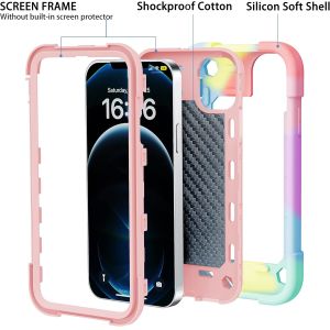 iPhone 12 Pro Max Case 6.7" - Heavy-Duty Shockproof, Ring Stand, Glass Screen &