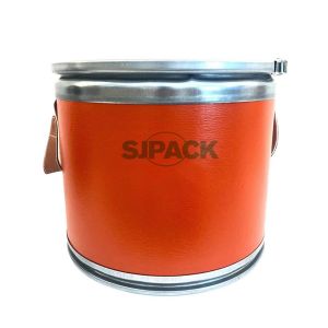 Cheap Custom Leather-Wrapped Fiber Drum – Decorative &amp; Storage Barrel (36cm Diameter X 33cm Height) for sale