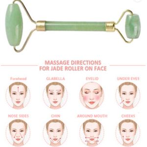 Green Gua Sha Scraping Tool , Facial Jade Roller For Face Massage