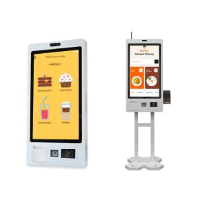 Ethernet Connected Automatic Service Kiosk with Barcode Scanner self ordering