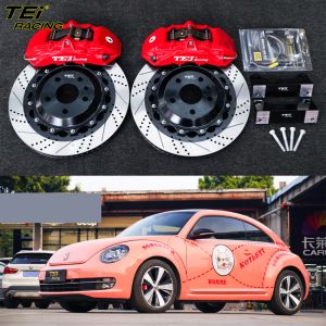 China Front Big Brake Kit 6 Piston Caliper With 355x28mm Rotor BBK Auto Brake System For Volkswagen Beetle 18 Inch Car Rim on sale