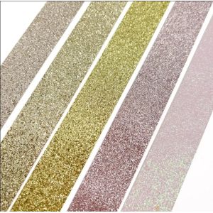 Christmas Polyester Sparkle Green Glitter Ribbon For Gift Wrapping with