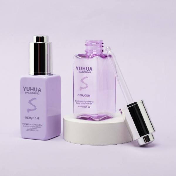 Quality Custom Logo Plastic Square Dropper Bottle Essence Oil Serum Bottle For Customized Logo Skincare wholesale