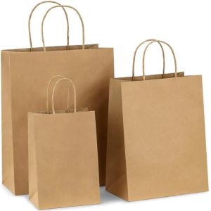 Cheap Brown Kraft Packaging Bag Custom Size Accepted Kraft Paper Shopping Bag for sale