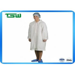 30g Latex Free Disposable Lab Coat With Elastic Cuff