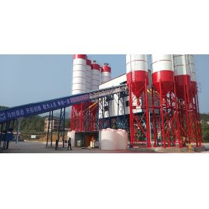 HZS120 Stationary Concrete Batching Plant Automatic PLC Control for Bridges