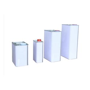 Customizable Empty 1L Rectangular Olive Oil Tin Can with Plastic Handle for