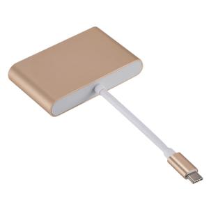 Cheap Gold Ultra Thin Powered 10Gbps 3 In 1 USB C HUB TPE Shell For Macbook for sale