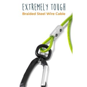 Steel Braided Cord Chew Proof Dog Leash 6 Feet Padded Handle Rock Climbers