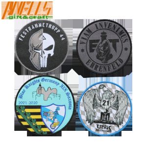 Cheap Merrow Border Velcro Backing Yarn Woven Patches Polyester for sale