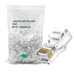 China 1000pcs/Pack EZ Pass Through Cat6 RJ45 Connector UTP Unshielded RJ45 8P8C Standard 23AWG Modular Plug on sale