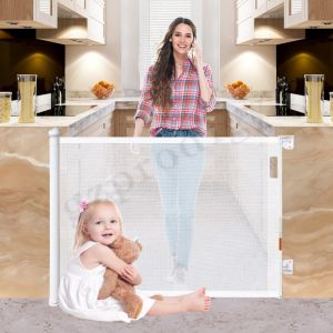 China Indoor Outdoor Pet Gate Retractable Mesh Gate For Stairs on sale