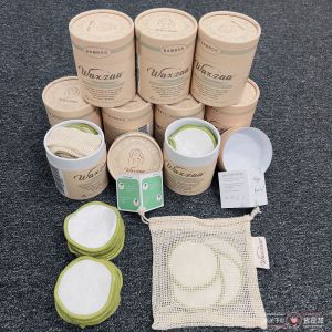 Custom Cotton Reusable Face Cleansing Pads Bamboo Full Edging 7cm 9cm