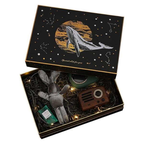 Quality Custom Rigid Shoulder Box , 2 Piece Boxes With Shredded Paper 29*21*9.5cm wholesale